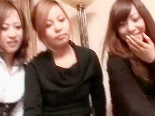 These horny broads are watching a hung stud blow his load. Now that's a hot show!