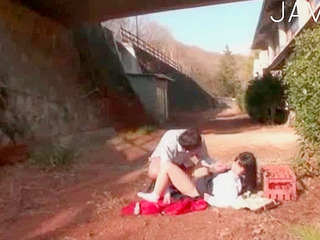 Wild Nippon teen fucked hard in outdoor porn adventure